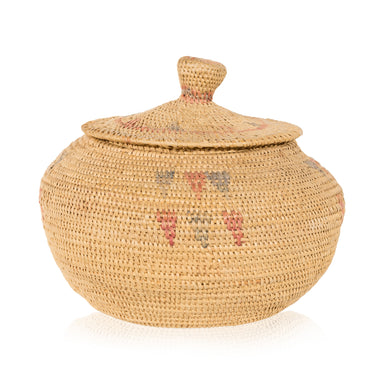 Shoshone/Bannock Lidded Basket, Native, Basketry, Vertical