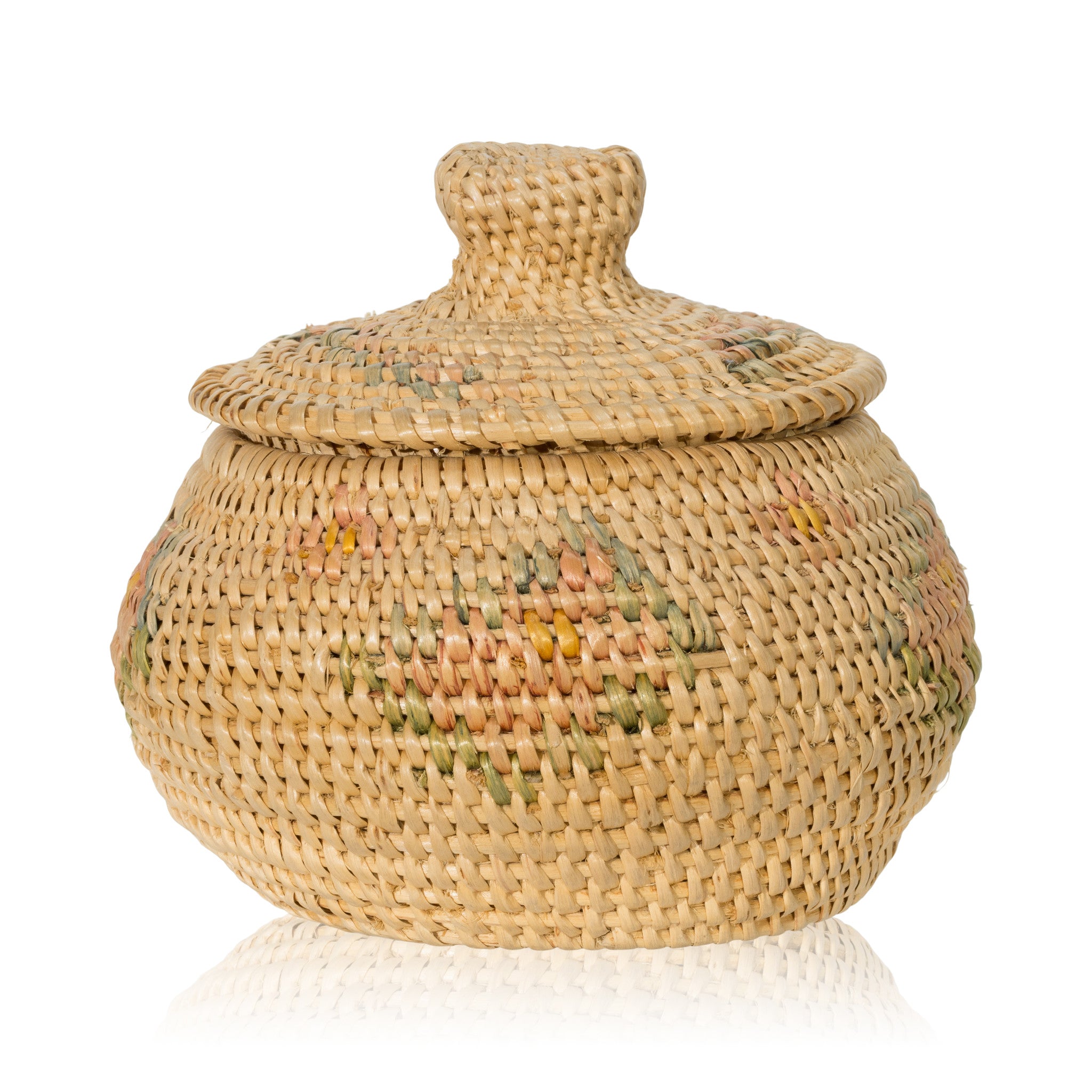 Shoshone/Bannock Lidded Basket, Native, Basketry, Vertical
