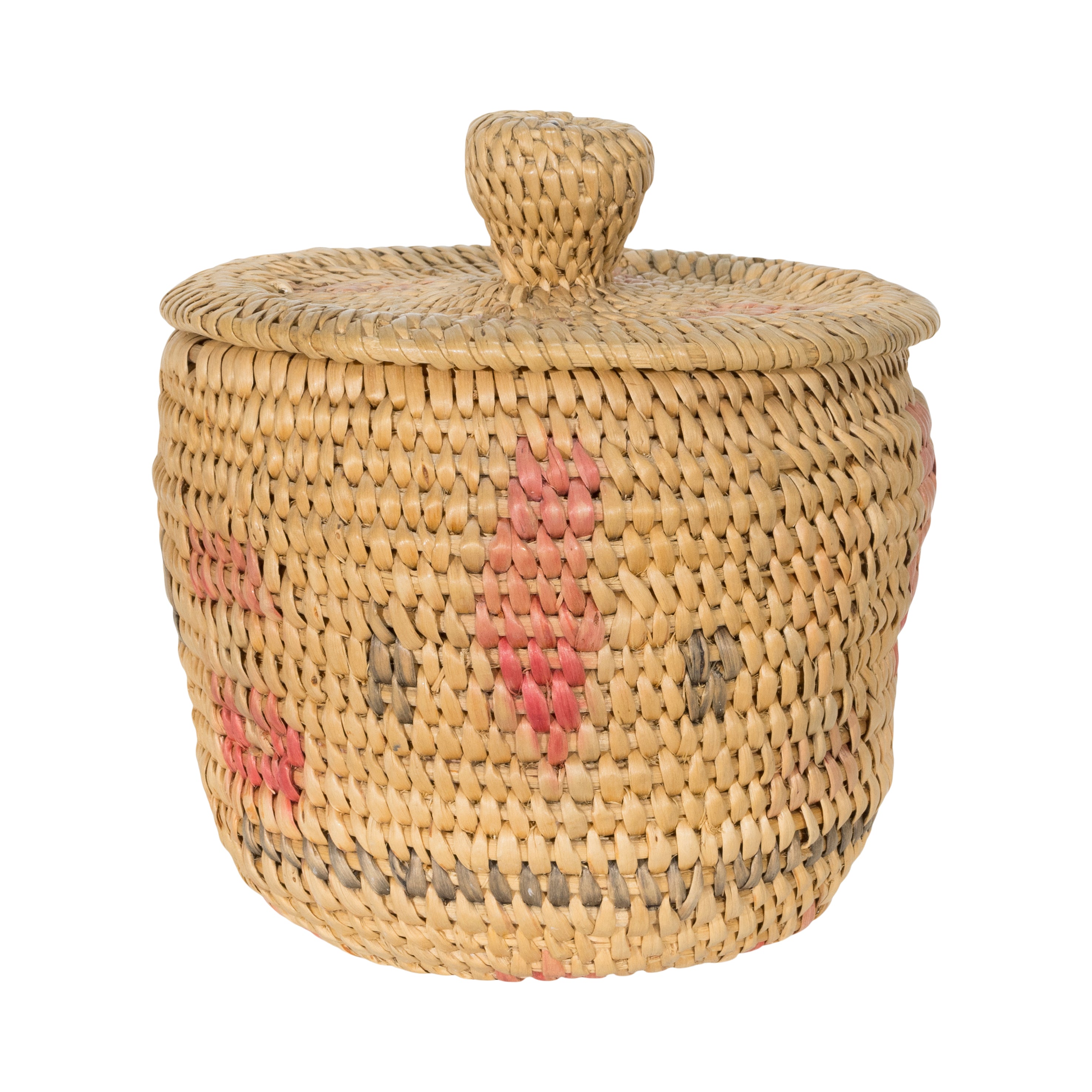 Shoshone/Bannock Lidded Basket, Native, Basketry, Vertical