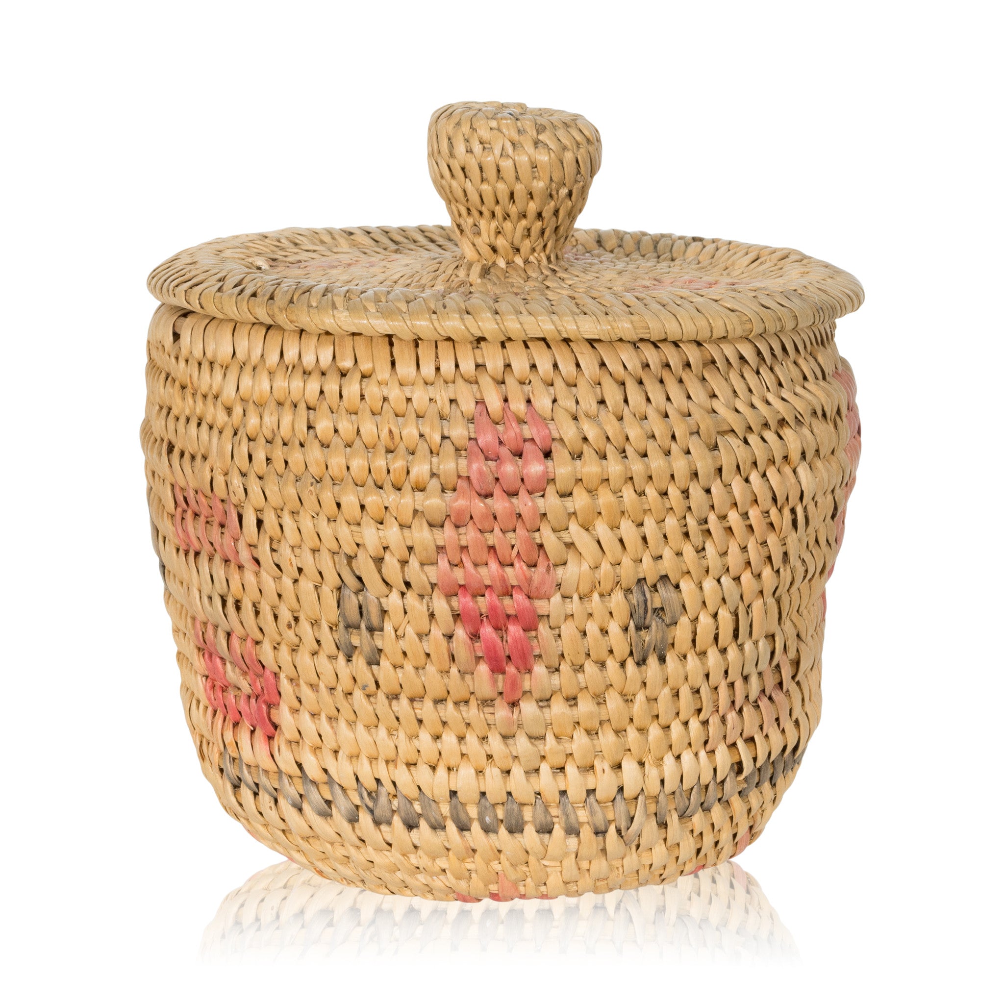 Shoshone/Bannock Lidded Basket, Native, Basketry, Vertical