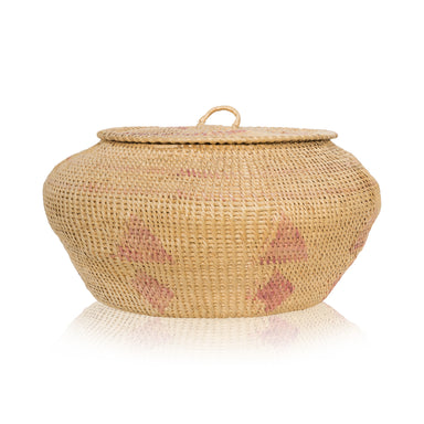 Shoshone/Bannock Lidded Basket, Native, Basketry, Vertical
