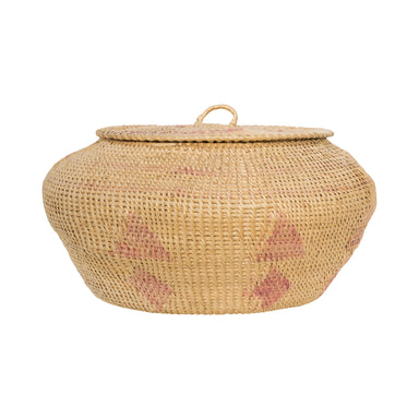 Shoshone/Bannock Lidded Basket, Native, Basketry, Vertical