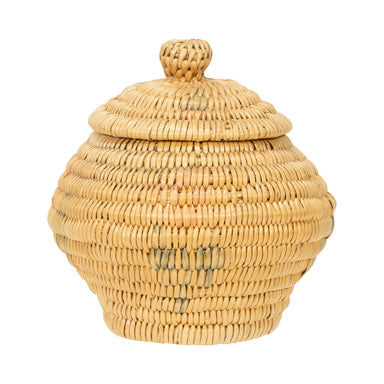 Shoshone/Bannock Lidded Basket, Native, Basketry, Vertical