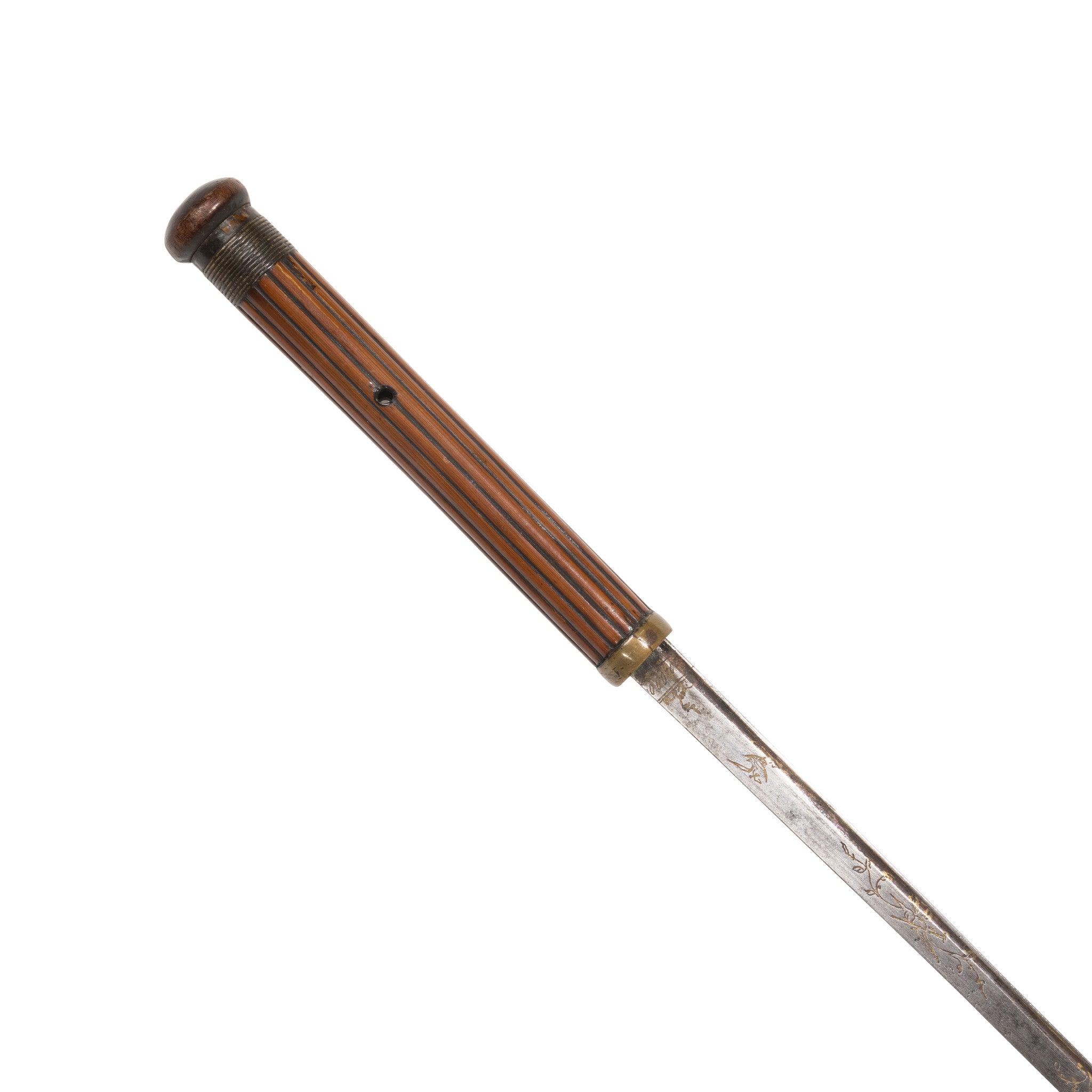Bamboo Style Etched Blade Sword Cane