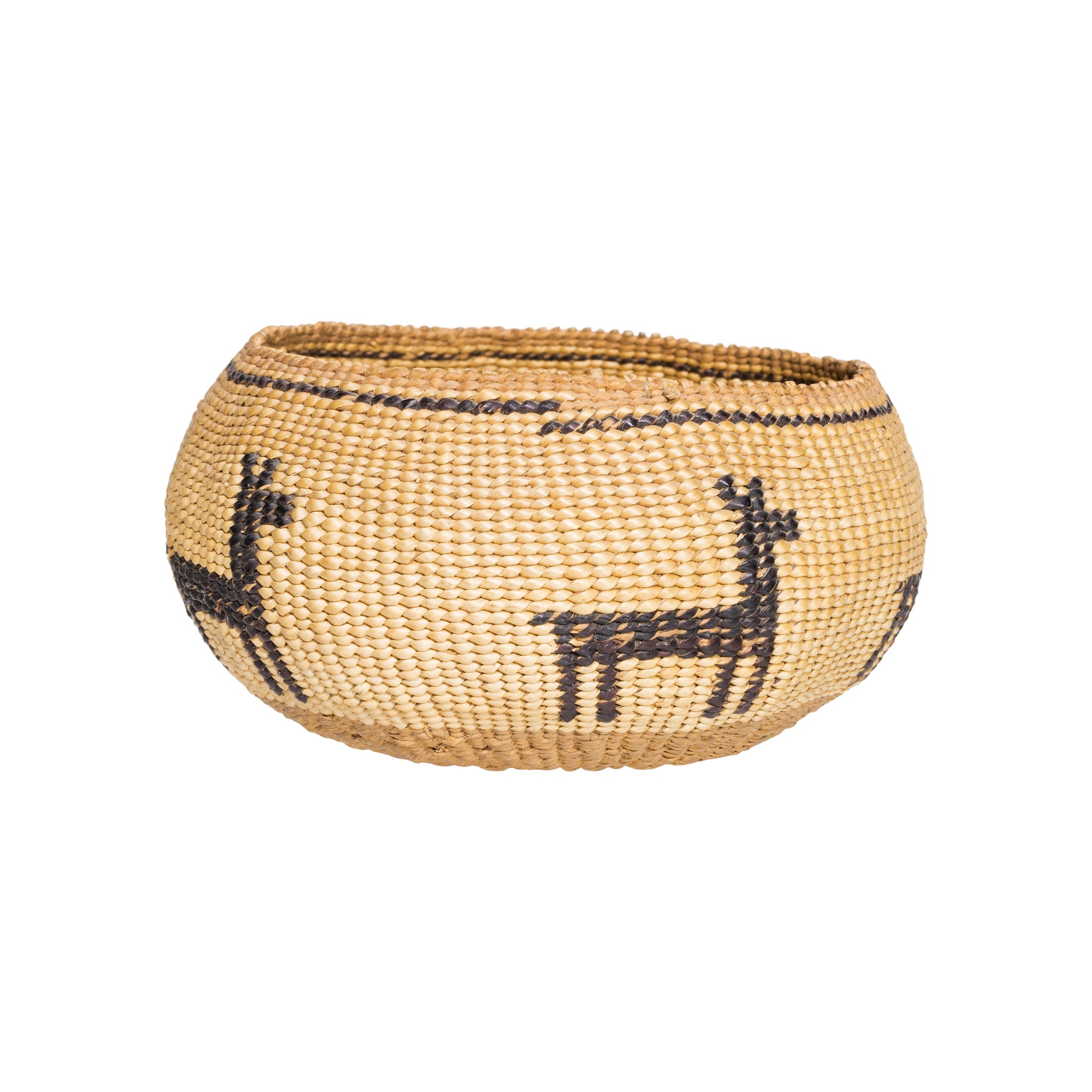 Hupa Pictorial Basketry Bowl