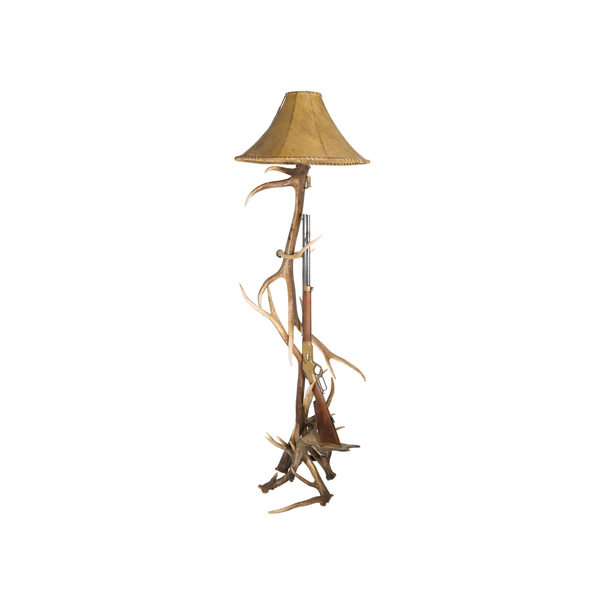 Elk Antler Floor Lamp/Gun Rack