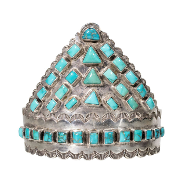  Turquoise and Sterling Bracelet, Jewelry, Bracelet, Native