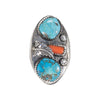 Turquoise and Coral Ring