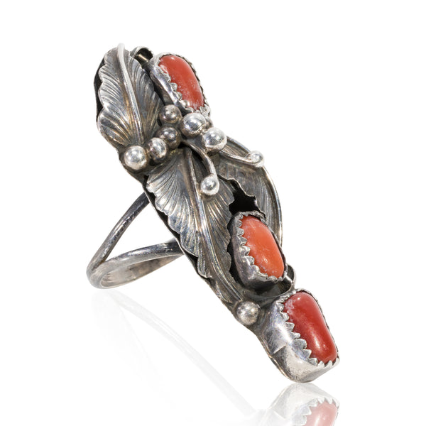 Navajo Coral Ring, Jewelry, Ring, Native