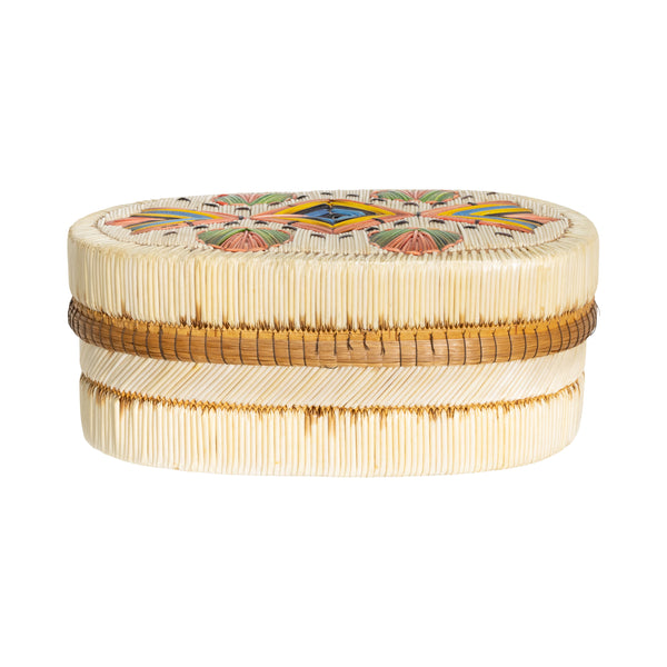 Northeastern Quilled Birchbark Box, Native, Birch Bark, Container