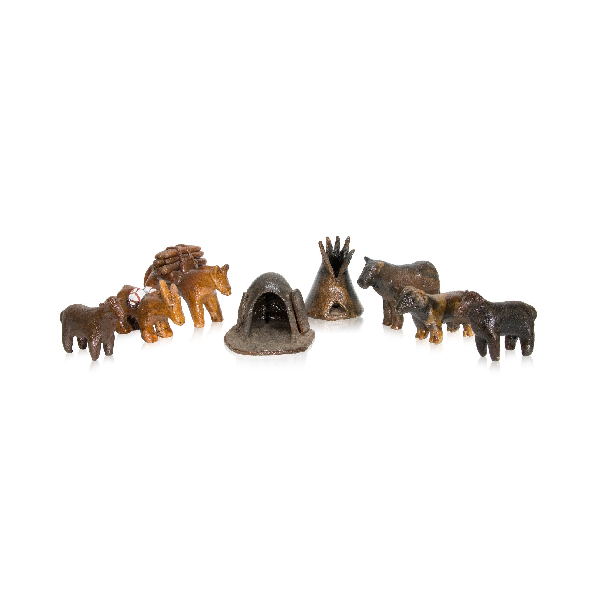 Navajo Figurines, Native, Pottery, Historic