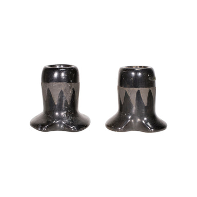 Santa Clara Candlesticks, Native, Pottery, Historic