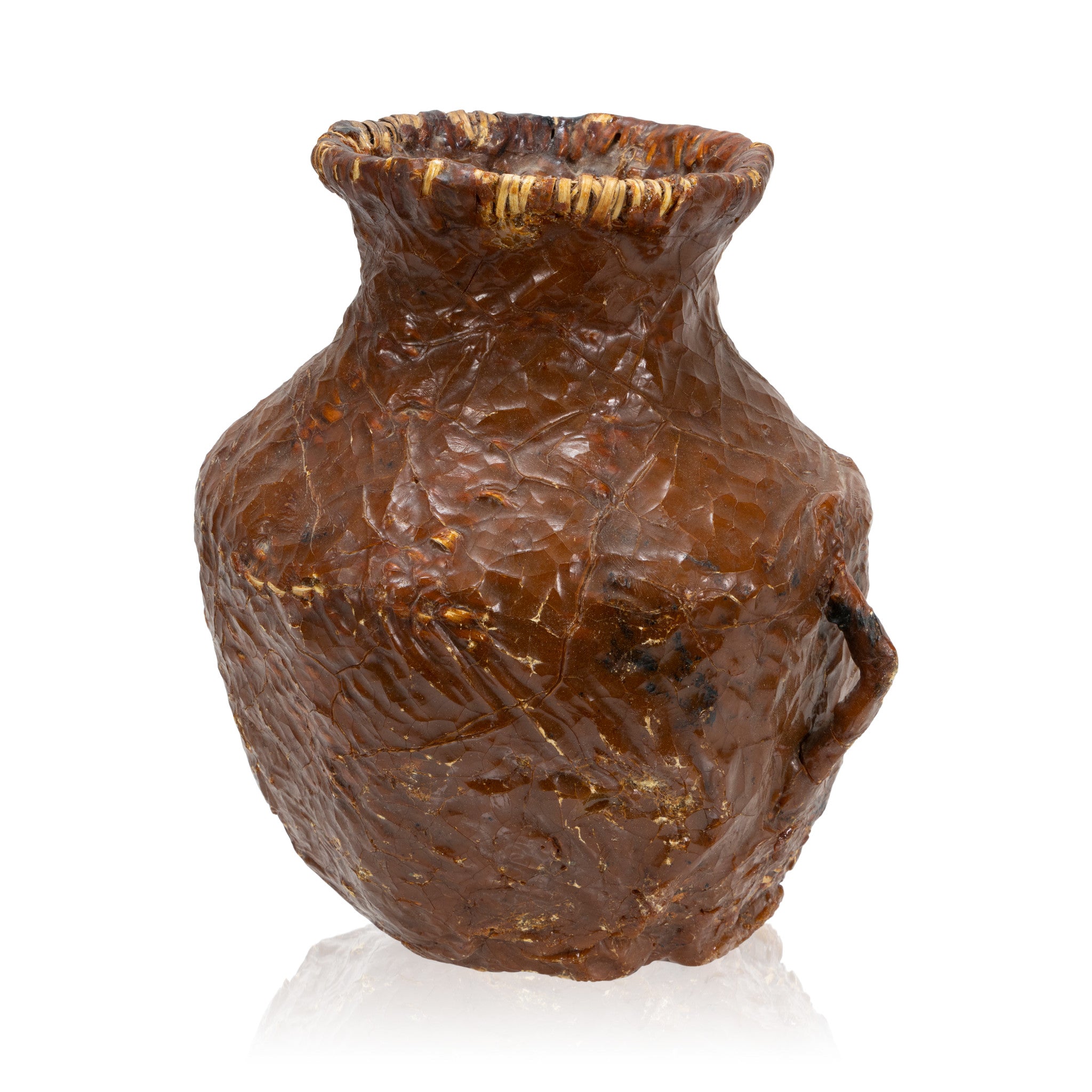 Apache Tus Water Jar, Native, Basketry, Vertical