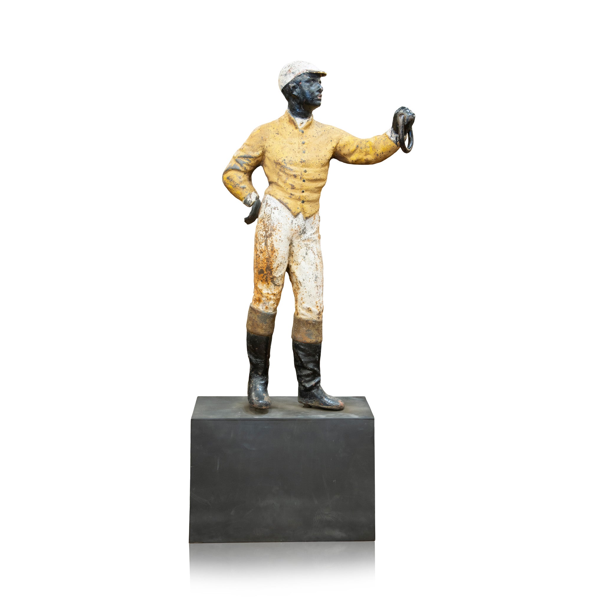 Cast Iron Lawn Jockey, Western, Horse Gear, Hitching Post