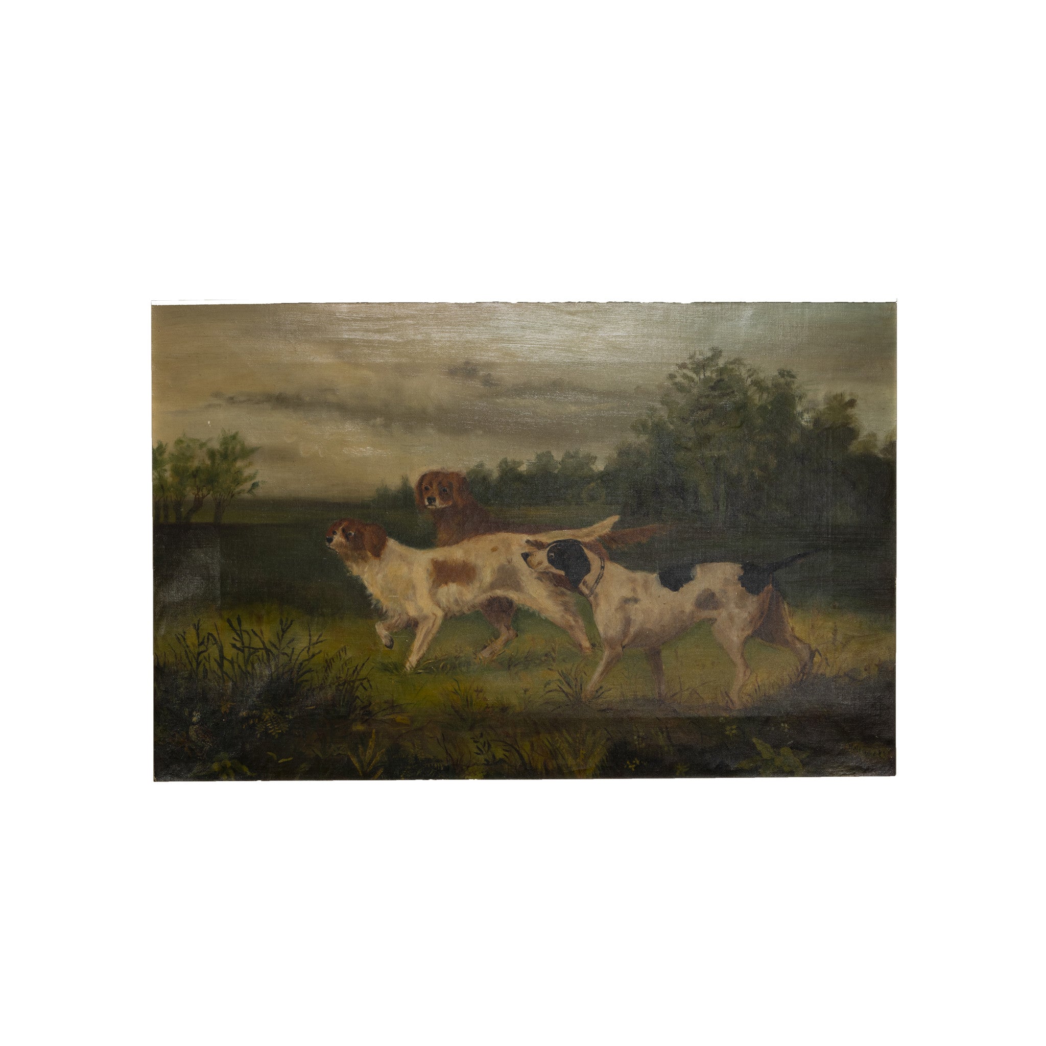 Spaniels on the Hunt by Hellawell, Fine Art, Painting, Sporting