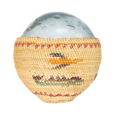 Nootka Basketry Over Glass Float, Native, Basketry, Vertical