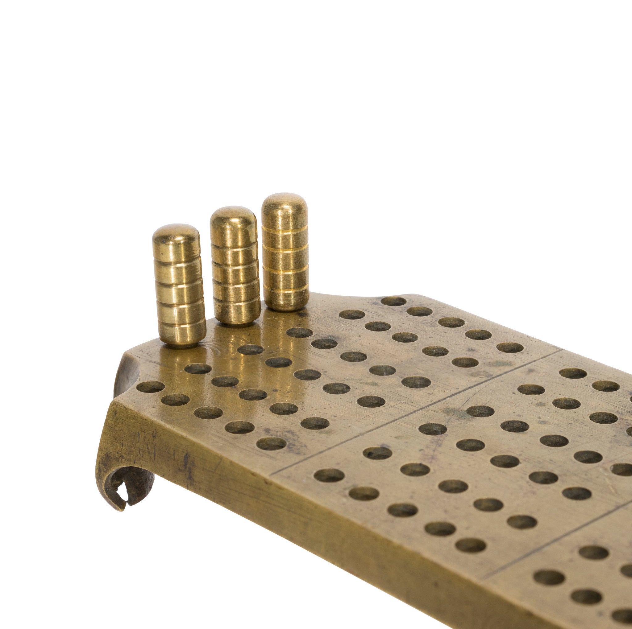 Will & Finck Brass Cribbage Board