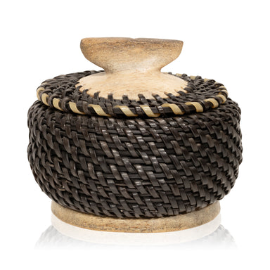 Baleen Basket by Johnny Kayoulik, Native, Basketry, Vertical