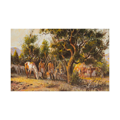 Moving Camp by Russ Vickers, Fine Art, Painting, Native American