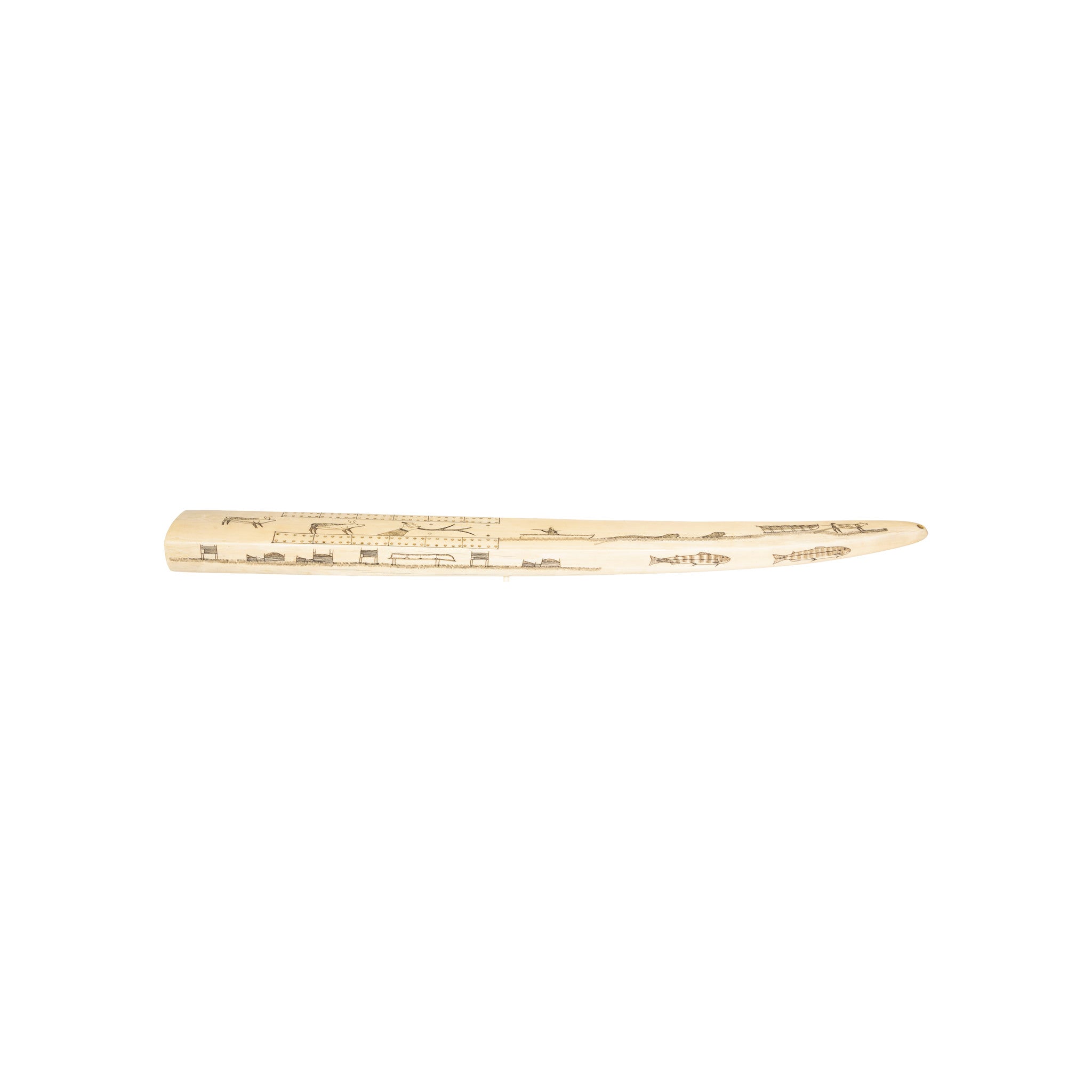 Inuit Walrus Tusk Cribbage Board