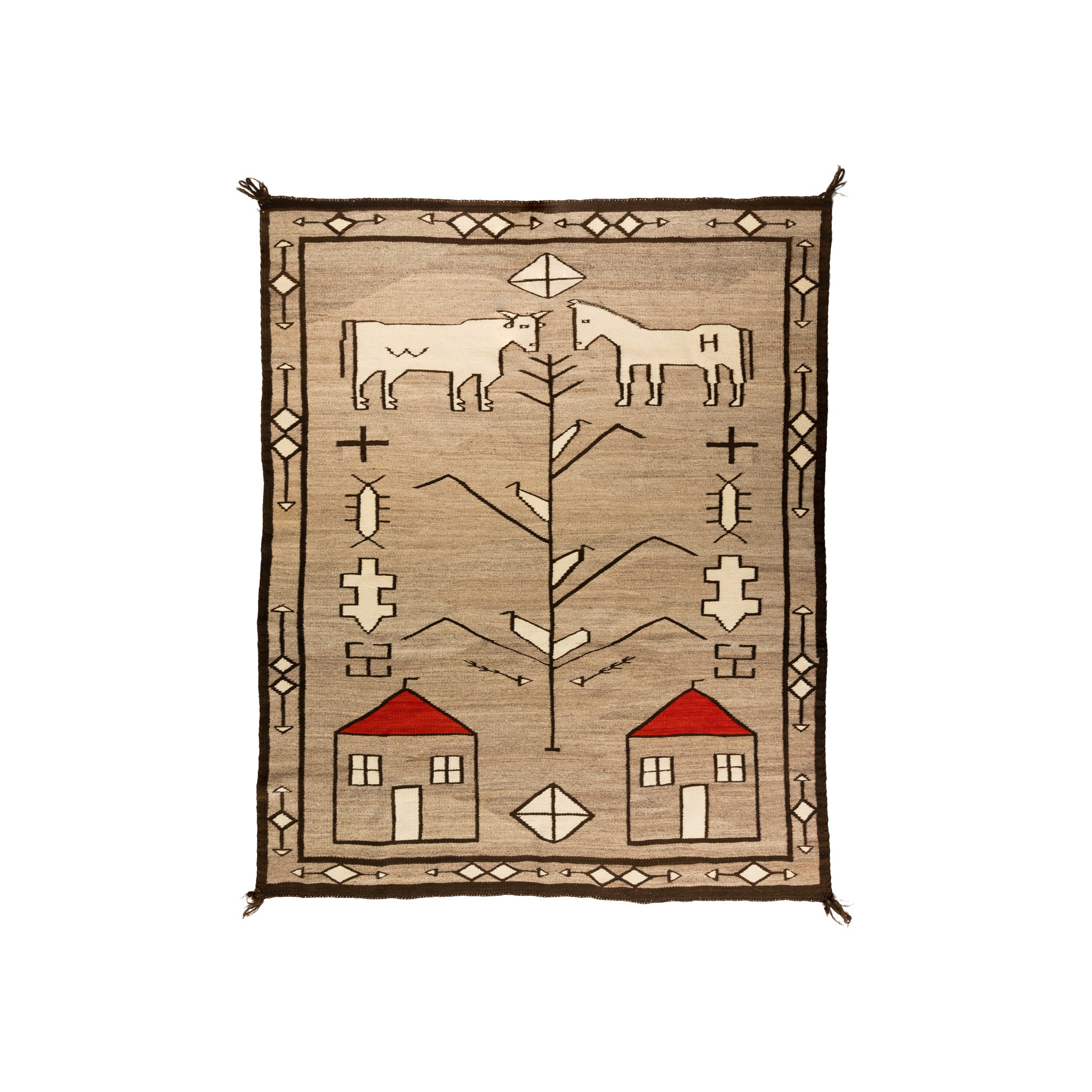 Navajo Crystal Pictorial, Native, Weaving, Floor Rug