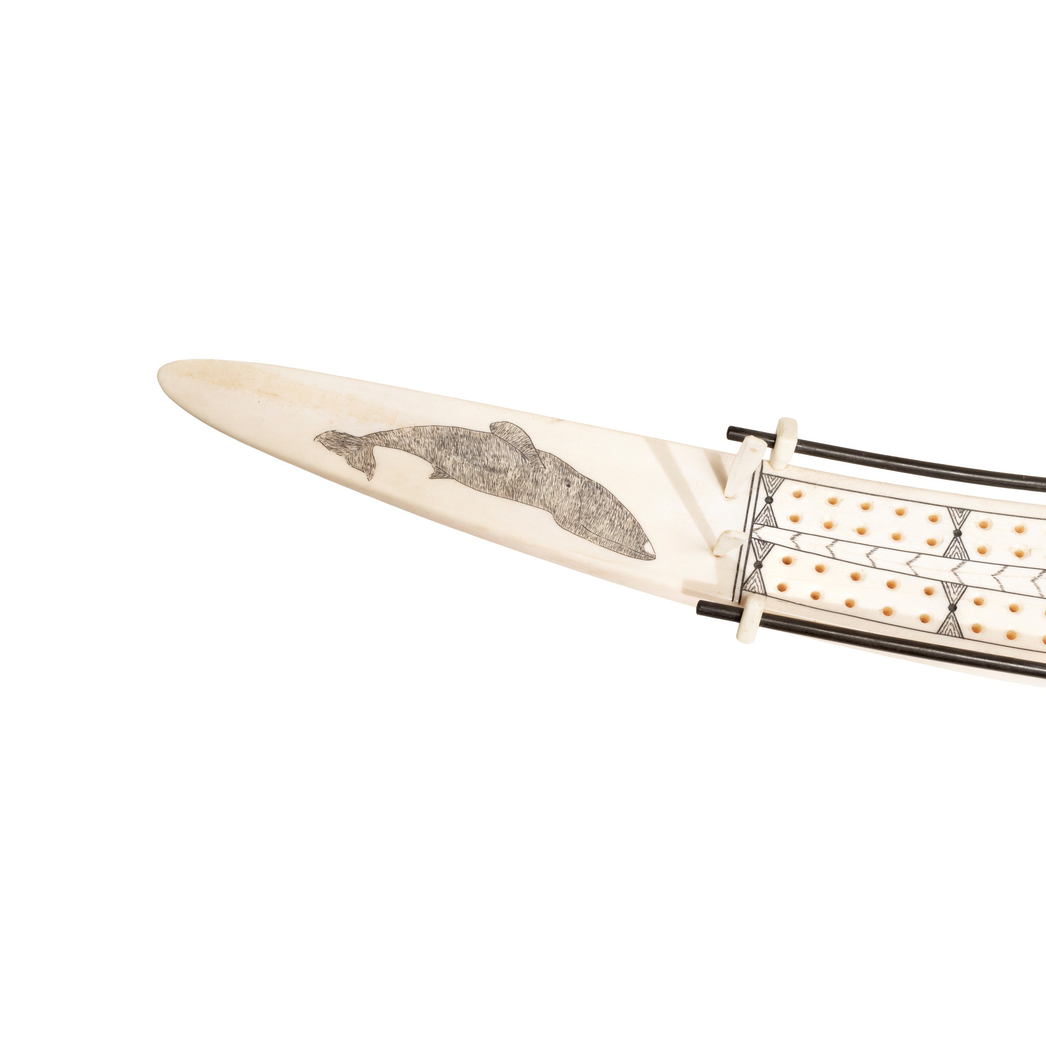 Walrus Ivory Tusk Cribbage Board