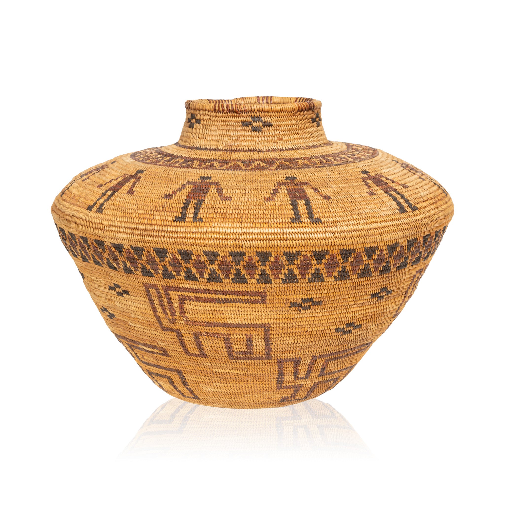Yokut Bottleneck Basket, Native, Basketry, Bottle Basket