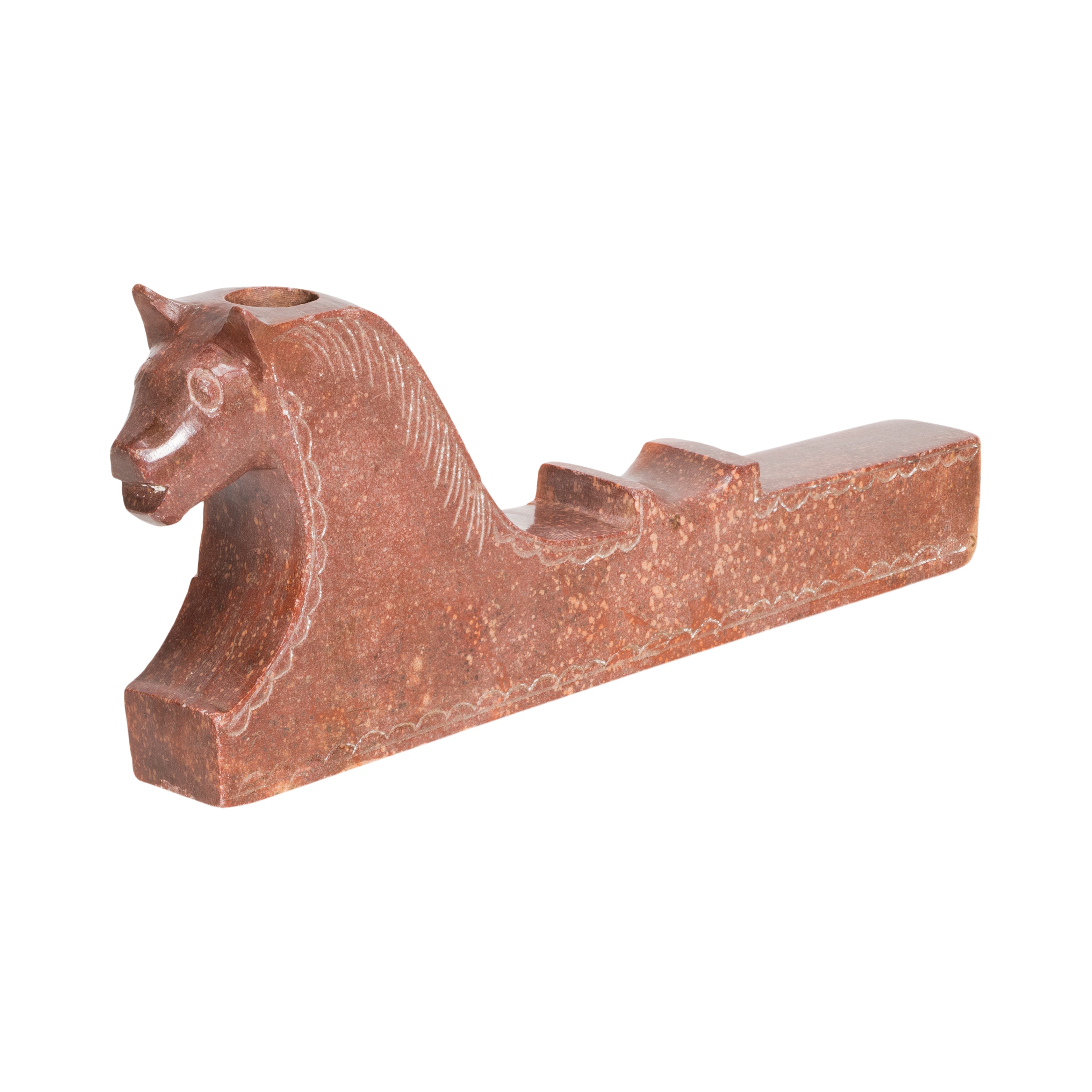 Sioux Horse Catlinite Pipe, Native, Pipe, Catlinite