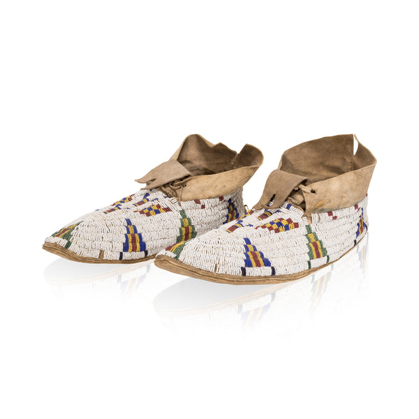 Cheyenne Beaded Moccasins, Native, Garment, Moccasins