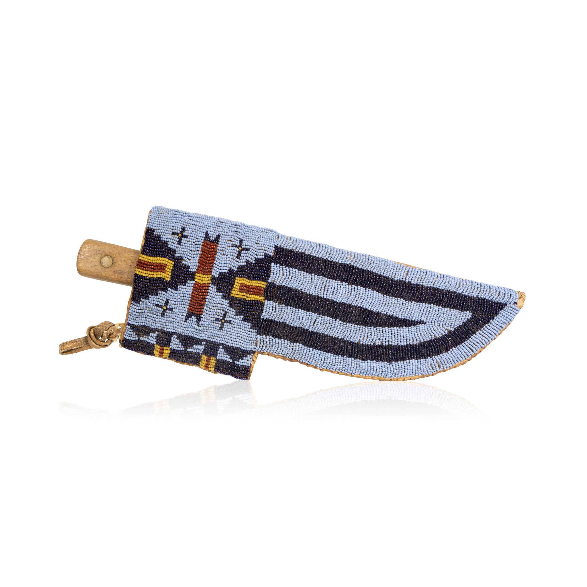 Sioux Style Beaded Knife Sheath with Trade Knife, Native, Weapon, Knife Sheath