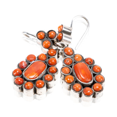 Coral and Sterling Earrings, Jewelry, Earrings, Native