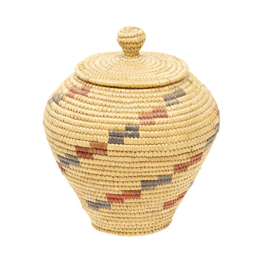 Inuit Lidded Basket, Native, Basketry, Vertical