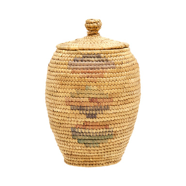 Eskimo Lidded Basket, Native, Basketry, Vertical