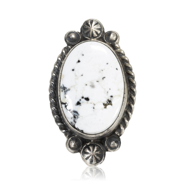 White Buffalo Turquoise Ring, Jewelry, Ring, Native