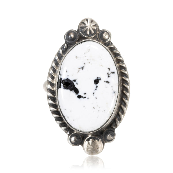 White Buffalo Turquoise Ring, Jewelry, Ring, Native