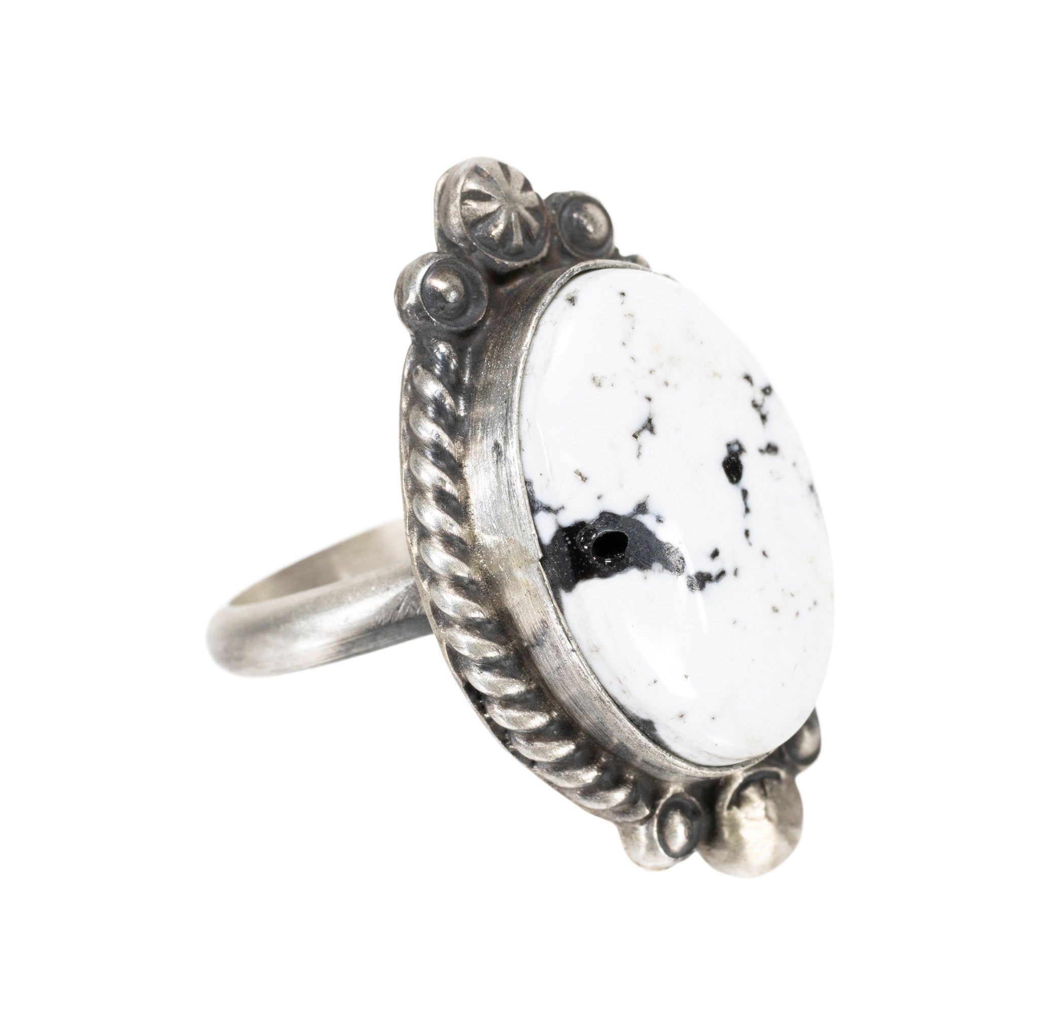 White Buffalo Turquoise Ring