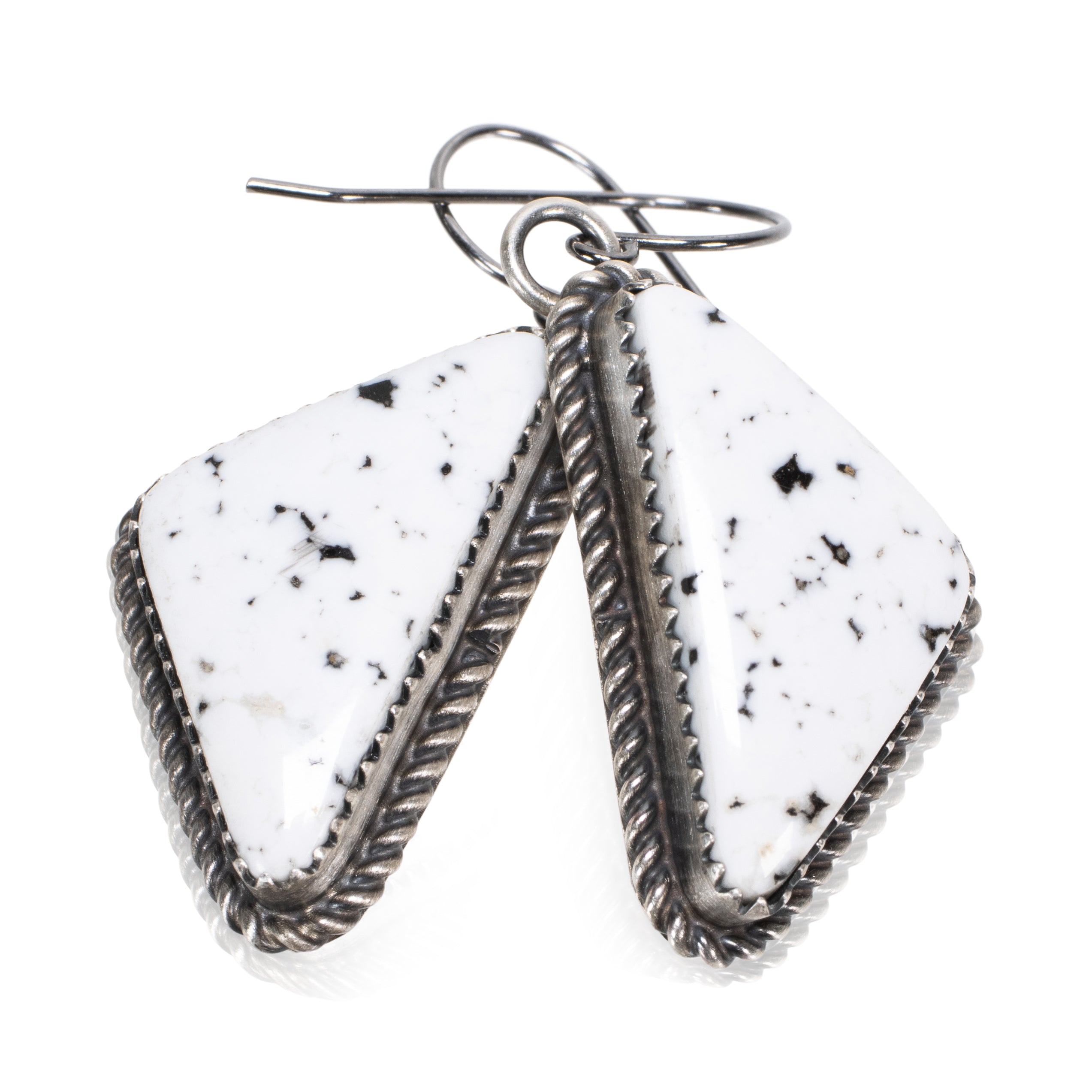 White Buffalo Turquoise Earrings, Jewelry, Earrings, Native