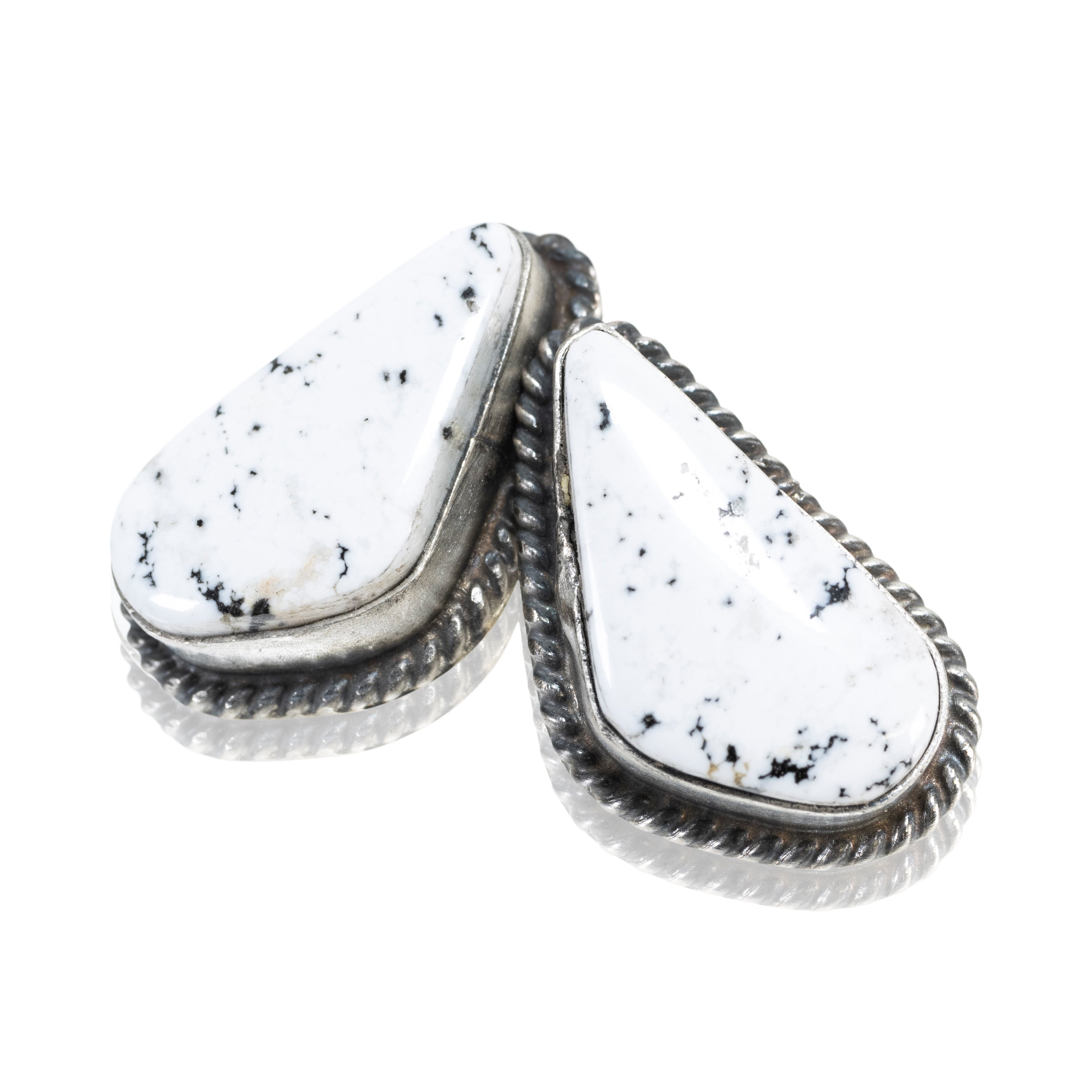 White Buffalo Turquoise Earrings, Jewelry, Earrings, Native