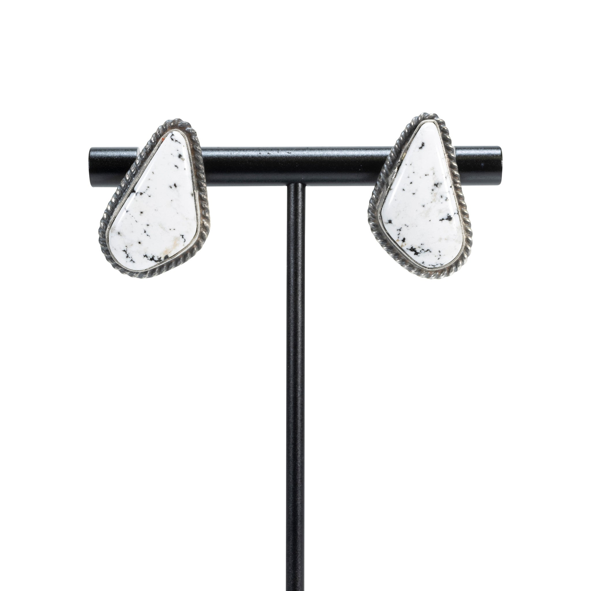 White Buffalo Turquoise Earrings