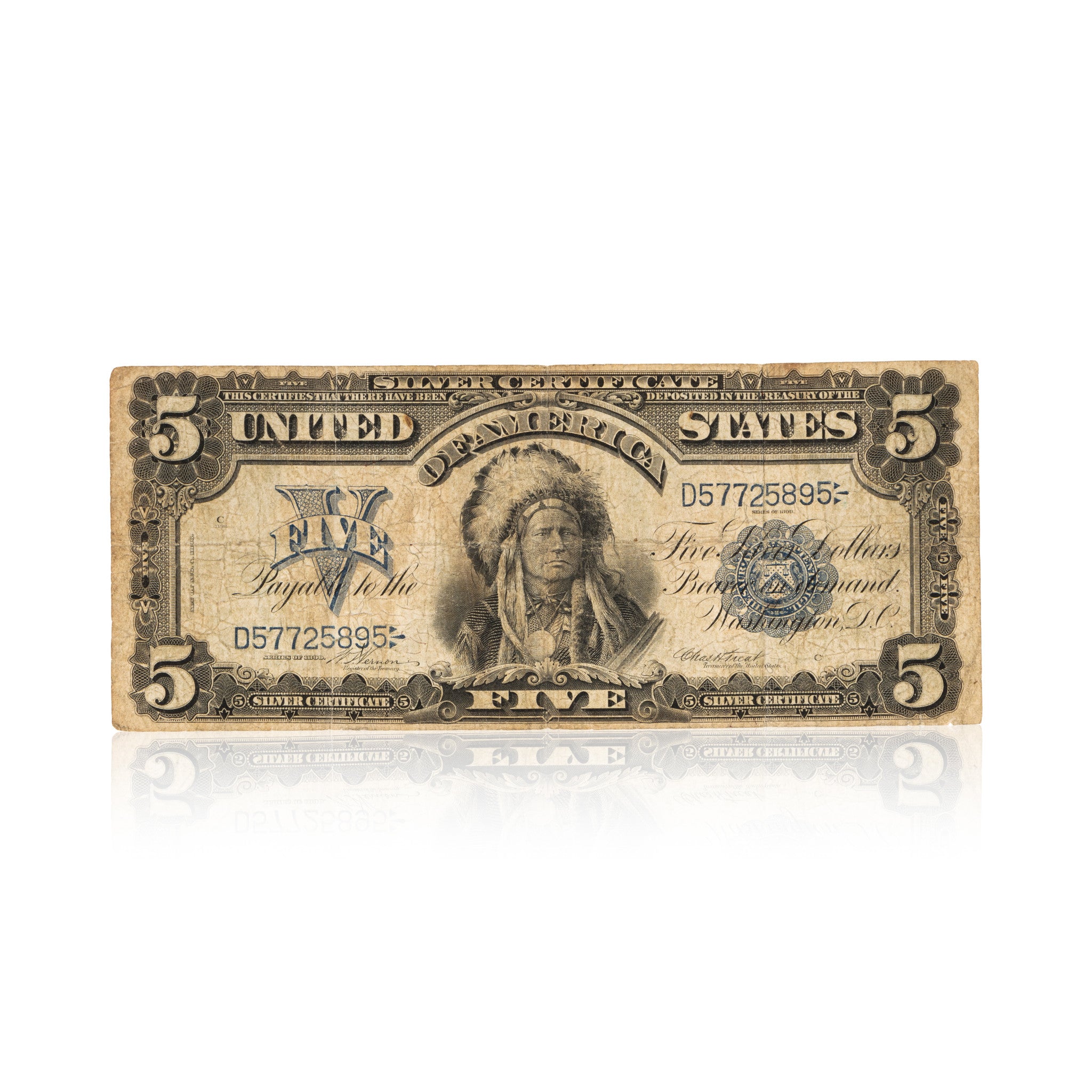 US 1899 Silver Certificate $5 Indian Chief, Other, Other, Other