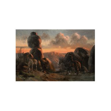 Sunset Scene by Charles Damrow, Fine Art, Painting, Western