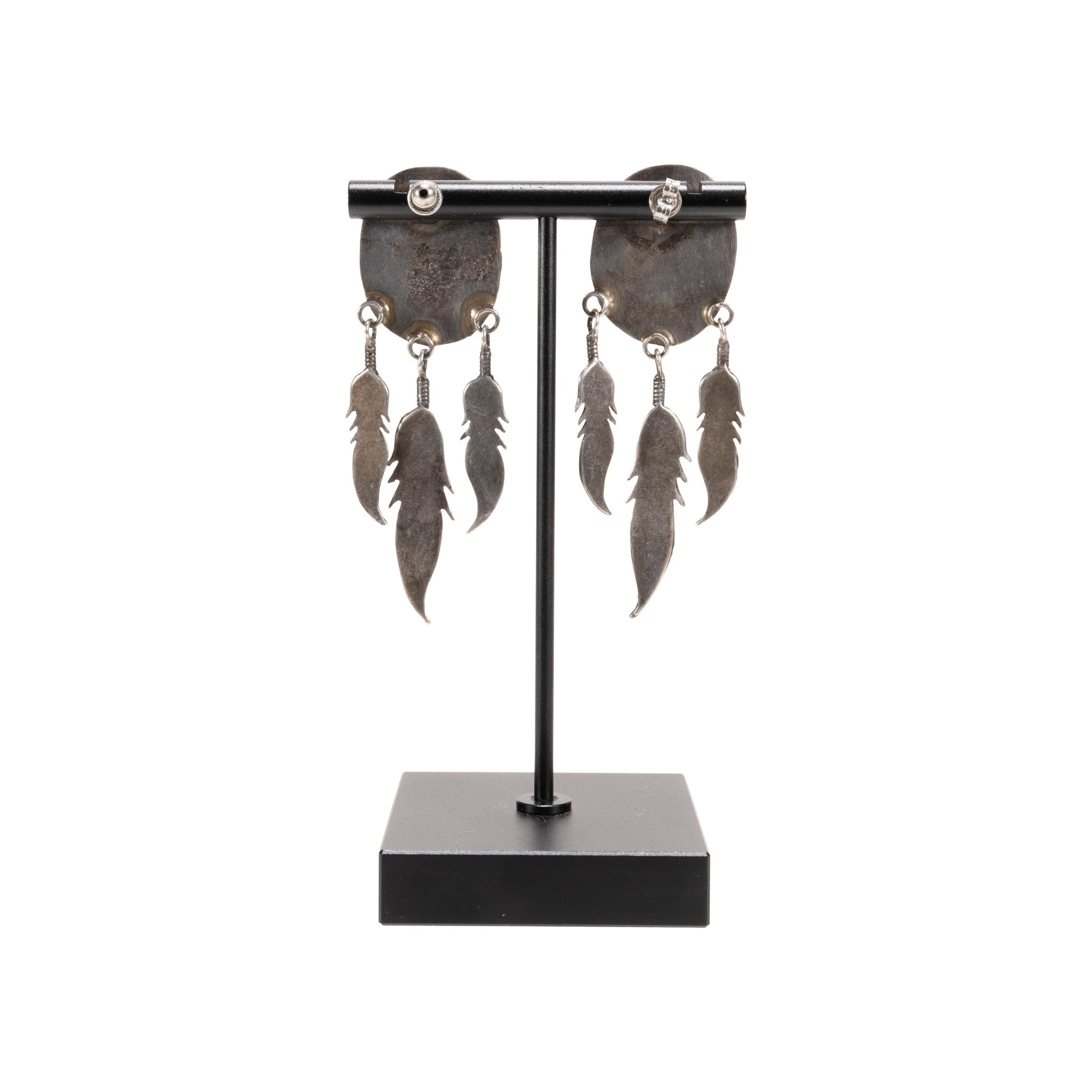 Turquoise Feather Earrings
