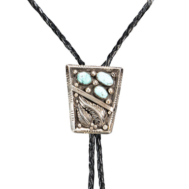 Turquoise and Sterling Bolo Tie, Jewelry, Bolo Necktie, Native