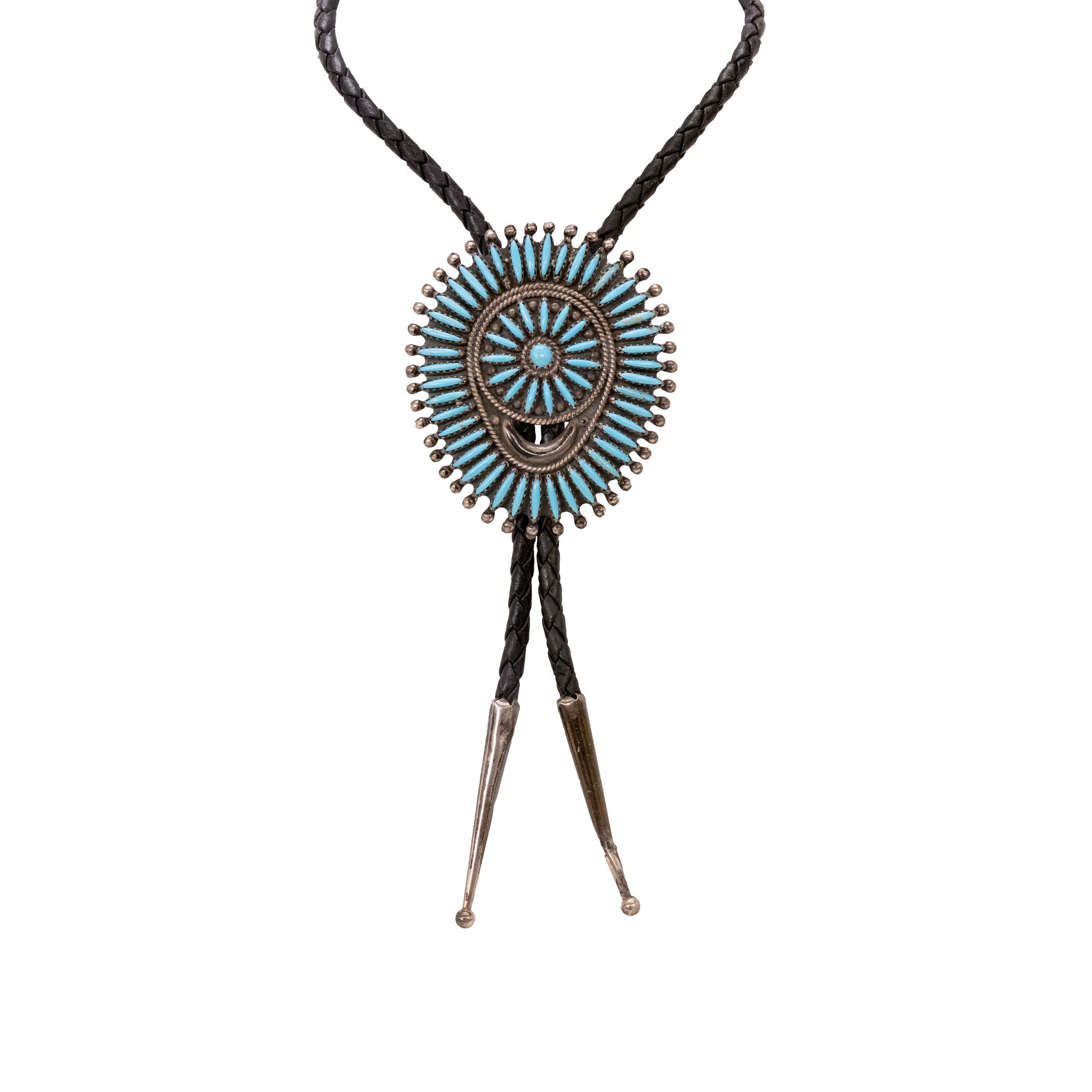 Navajo Needlepoint Turquoise Bolo, Jewelry, Bolo Necktie, Native