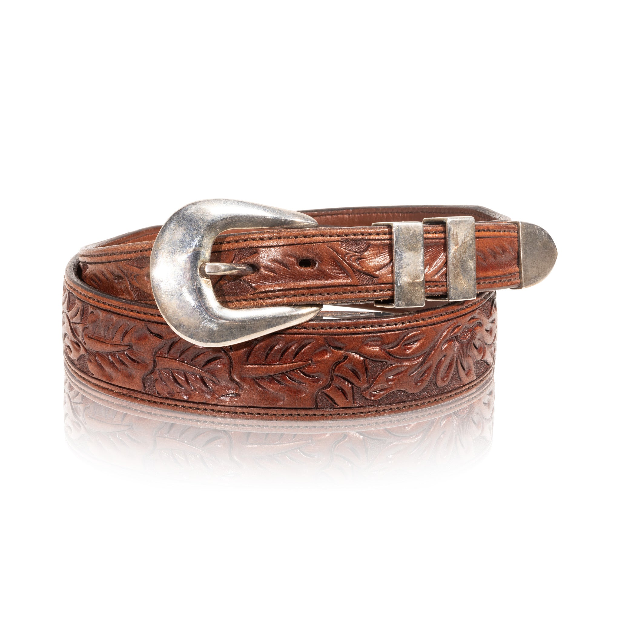 James Reid Buckle on Vogt Belt, Western, Garment, Belt