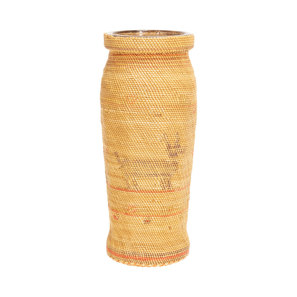 Nootka Bottle Basket, Native, Basketry, Bottle Basket