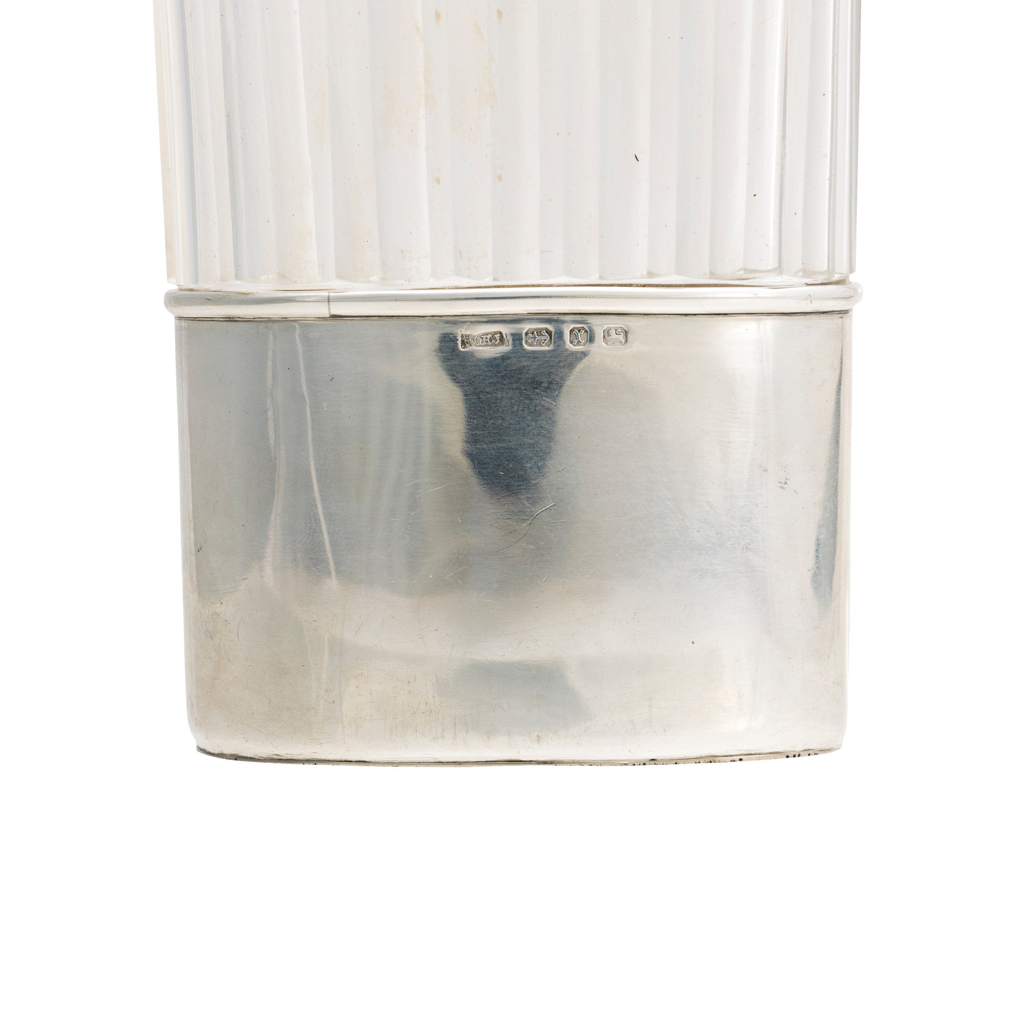Victorian Sterling and Crystal Flask