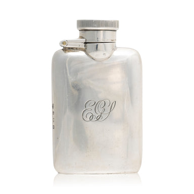 Edwardian Solid Sterling Silver Flask, Furnishings, Barware, Flask
