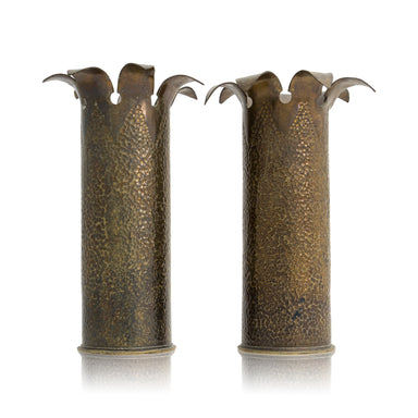 Pair of WWI Trench Art Vases, Furnishings, Decor, Trench Art