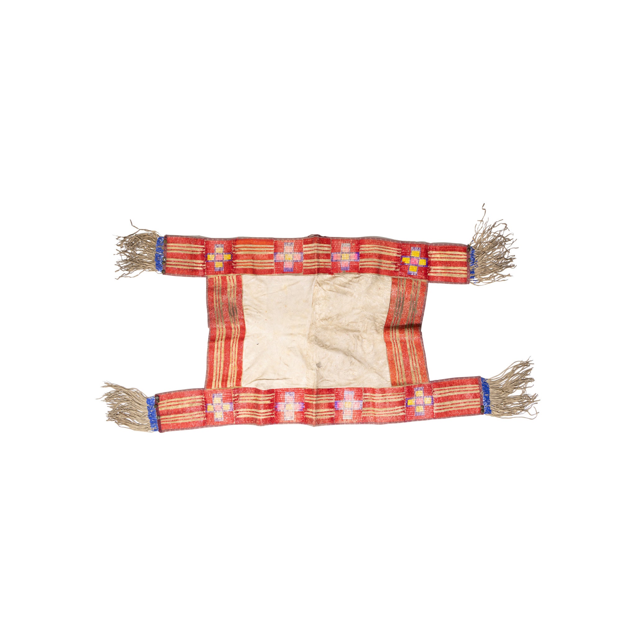 Tsis Tsis' Tas (Cheyenne) Quilled Saddle Blanket, Native, Horse Gear, Saddle Blanket